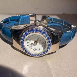 Blue and Silver Women's Quartz Watch